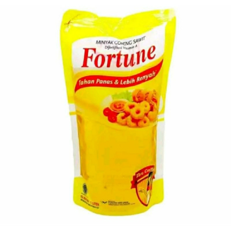 

promo minyak goreng Fortune 1L pouch + Bublewrab