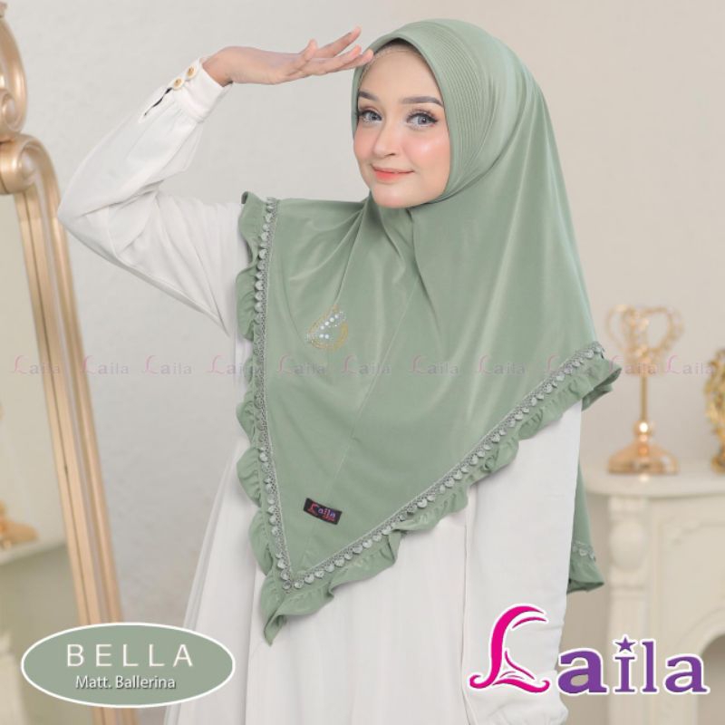 HIJAB INSTAN BELLA BERGO PET RENDA REMPEL SENADA ORI LAILA