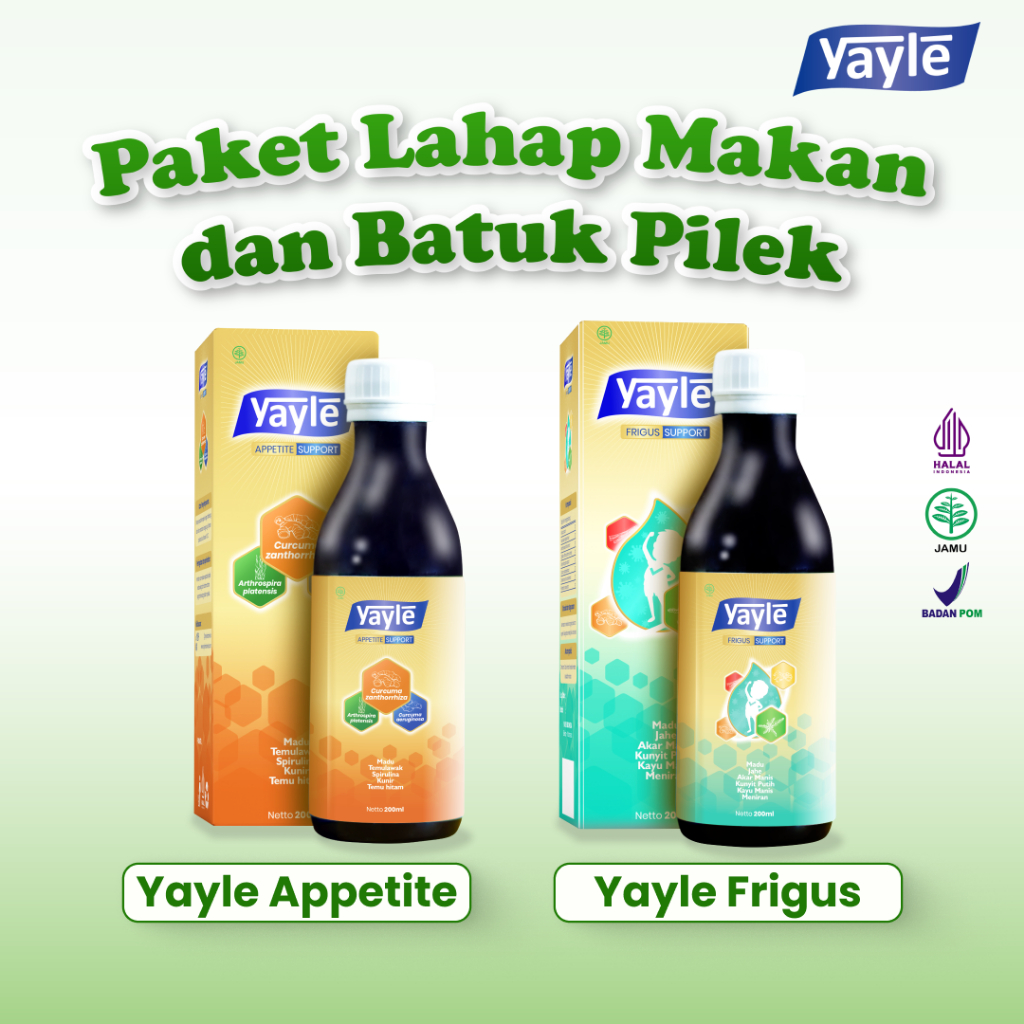 Paket Lahap Makan dan Batuk Pilek -  Yayle Appetite & Yayle Frigus Vitamin Suplemen Anak - 120&200ml