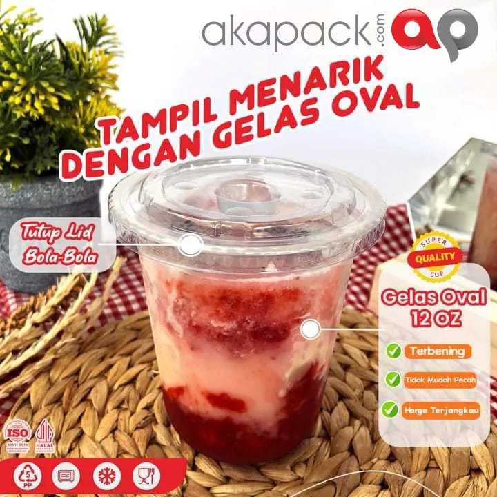 Gelas Plastik Oval 12 oz / Cup Plastik Oval / cup minuman 360ml