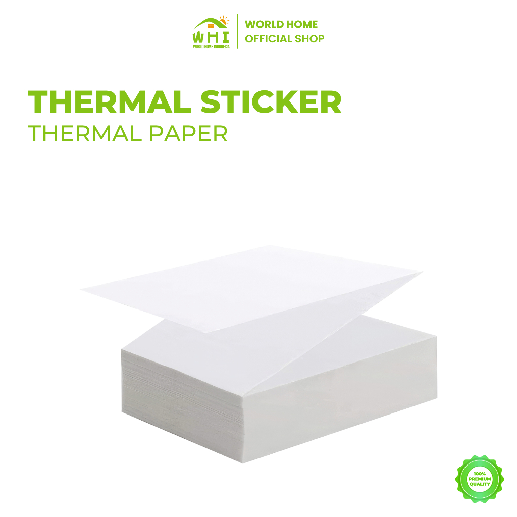 

World Home Label Thermal Sticker Putih Ukuran 15x10cm Thermal Kotak Printer Label Thermal Cetak Printer