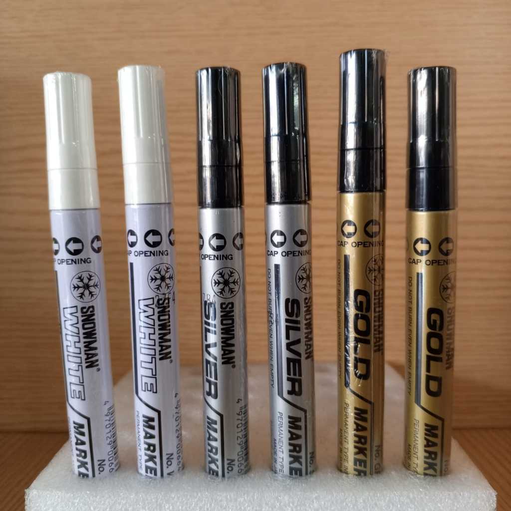

Snowman Permanent Paint Marker(Gold, Silver, White )Spidol - Silver