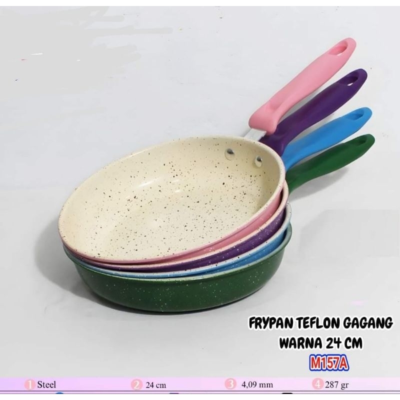 (1 pcs) TEFLON/FRYPAN/TEPLON MARBLE/TEFLON WARNA UNGU/TEPLON GAGANG WARNA/TEFLON 24 cm/FRY PAN SERBA