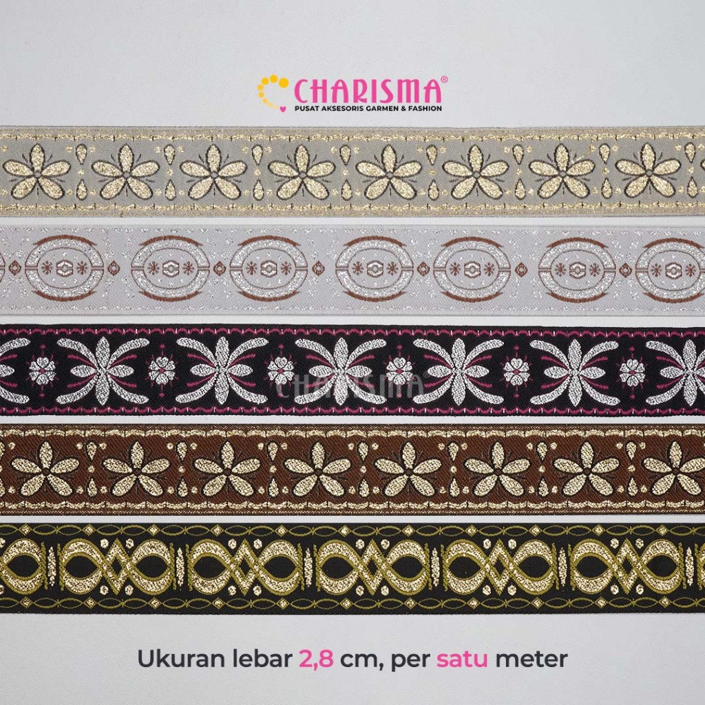 

Charisma Pita Gamis 7/ Pita Gamis lebar 2,8cm / Harga Per 1 Meter