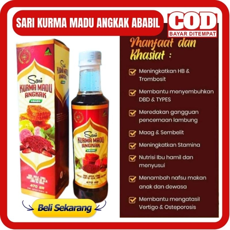 

SARI KURMA MADU ANGKAK ABABIL 470 GR - SARI KURMA ANGKAK ABABIL PLUS JAMBU BIJI MERAH ANGKAK MADU PROPOLIS KURMA