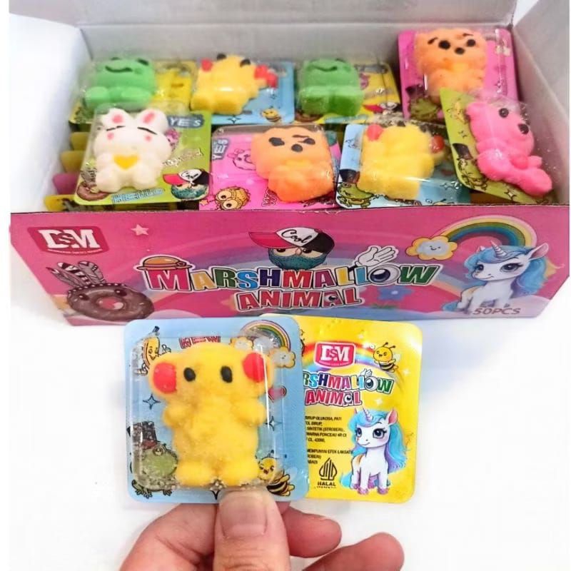 

Marshmallow Animal bentuk Aneka Binatang Lucu DSM toples isi 50 pcs