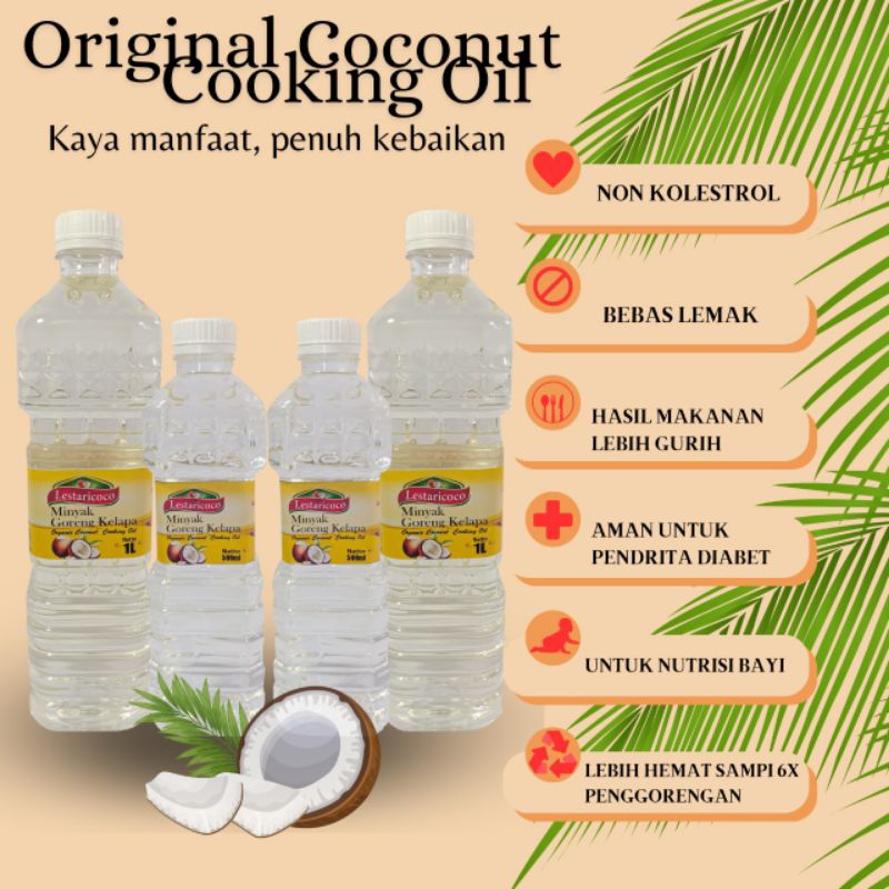 

Minyak Goreng Kelapa Lestari Organic Coconut Cooking Oil 1L