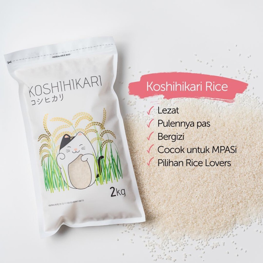 

Beras Jepang / Suhsi Japonica Koshihikari 2kg Good Quality Original