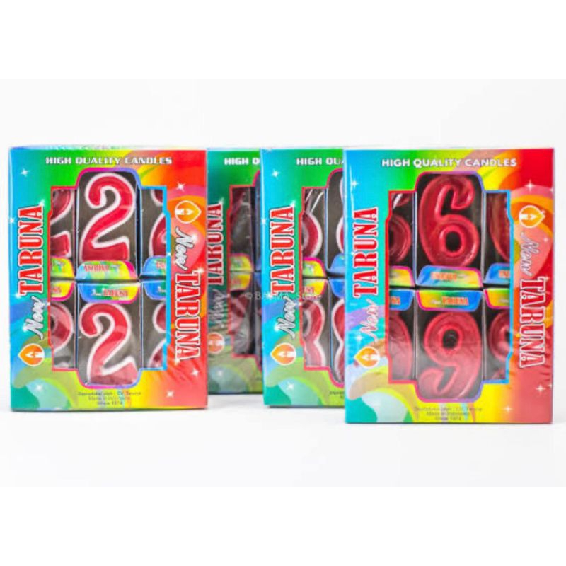 Lilin Ulang Tahun / Lilin Angka Taruna / Lilin Kue / Lilin Angka Murah / Lilin Angka Merah 0-9 ( 1pc