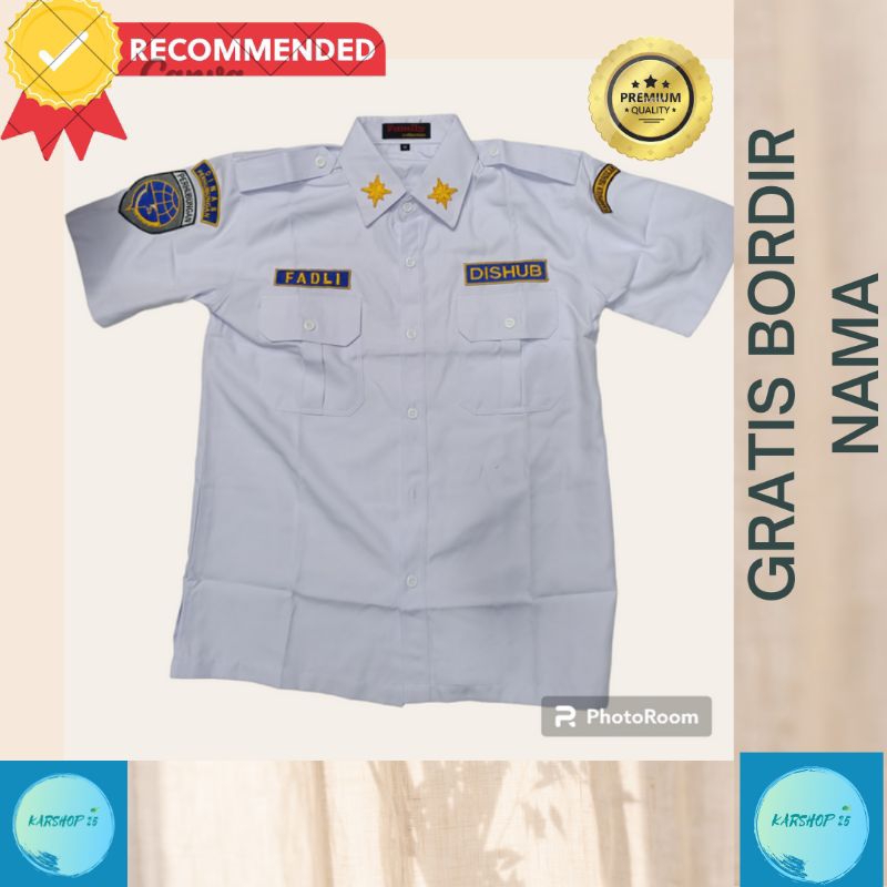 KEMEJA DISHUB PRIA LENGAN PENDEK TERBARU SERAGAM PDH DISHUB ATASAN BAJU DISHUB SERAGAM KEMEJA PUTIH