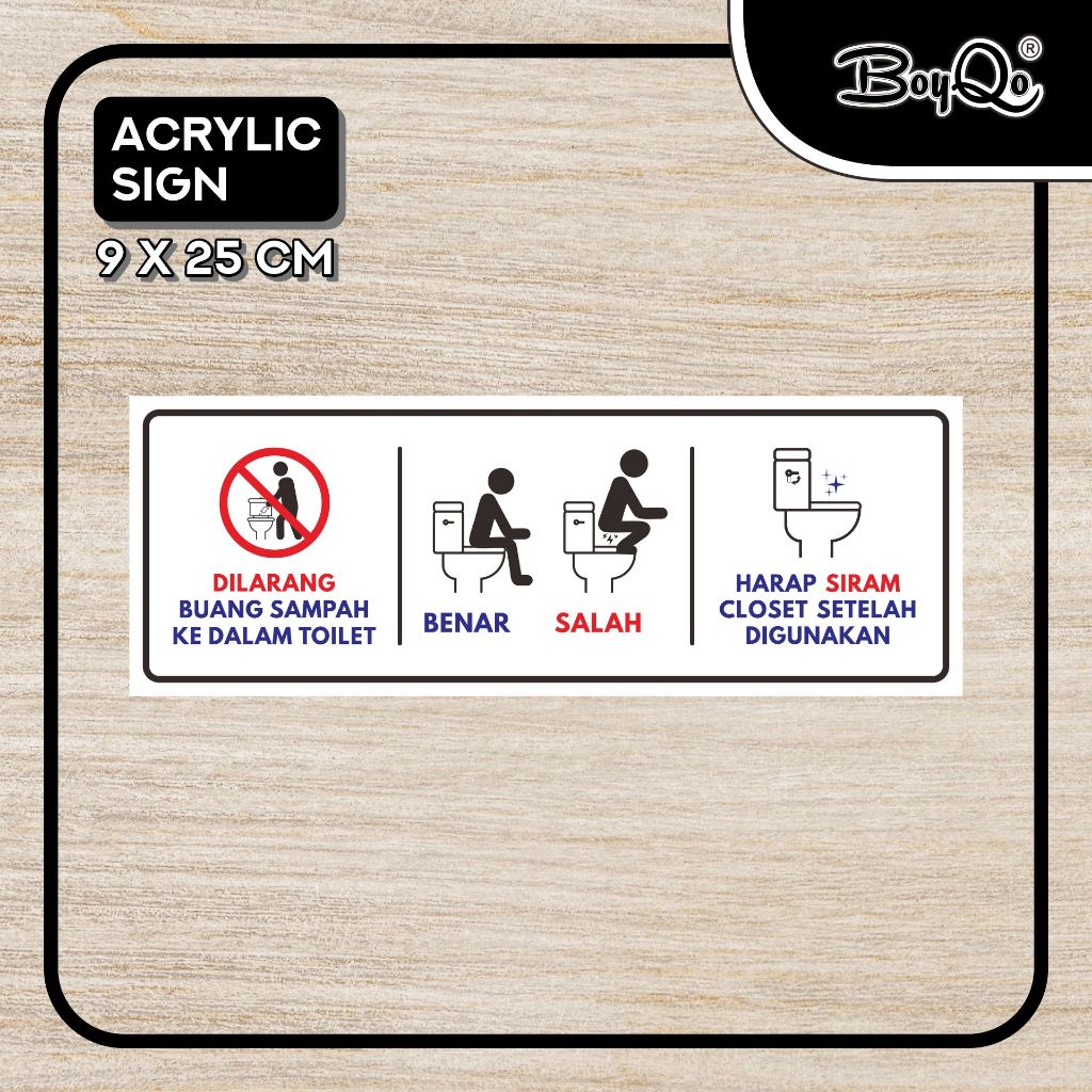 

BoyQo Akrilik Tanda Himbauan di Toilet Ukuran 25 x 9 | Perintah, Larangan, Himbuan dari Akrilik