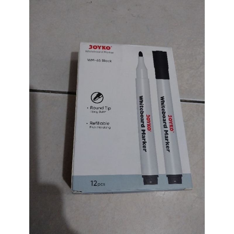 

SPIDOL WHITEBOARD MARKER WM-65 HITAM joyko harga 12 pcs