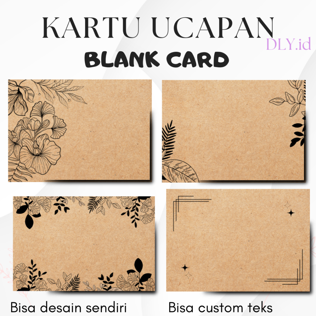 KARTU UCAPAN BLANK/KOSONG/TANPA TEKS/GREETING CARDS AESTHETIC KRAFT