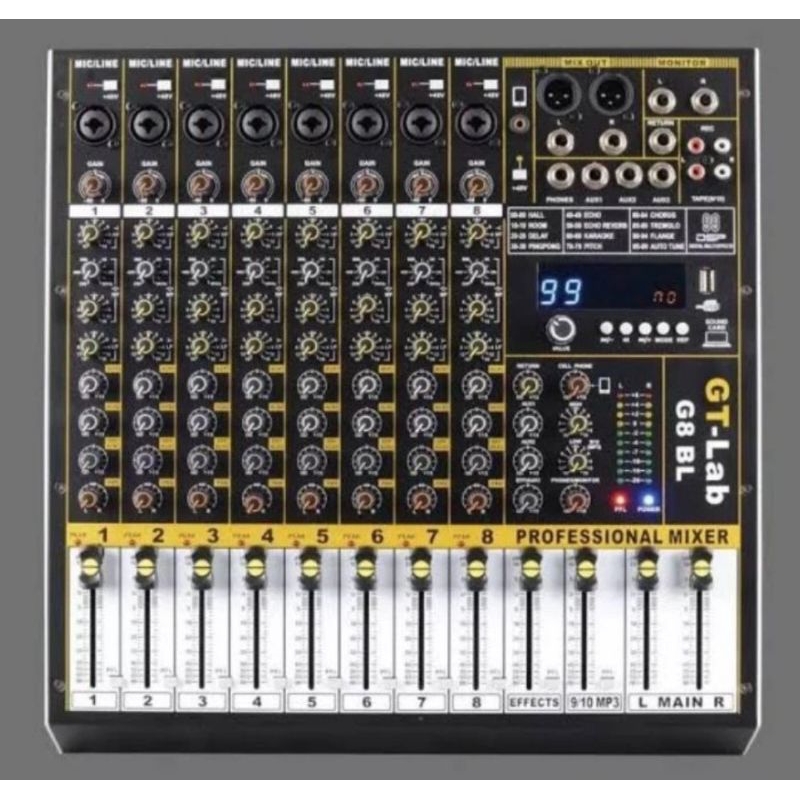 MIXER AUDIO GT LAB G 8 BL / G8BL / G-8BL ORIGINAL 8CHANNEL