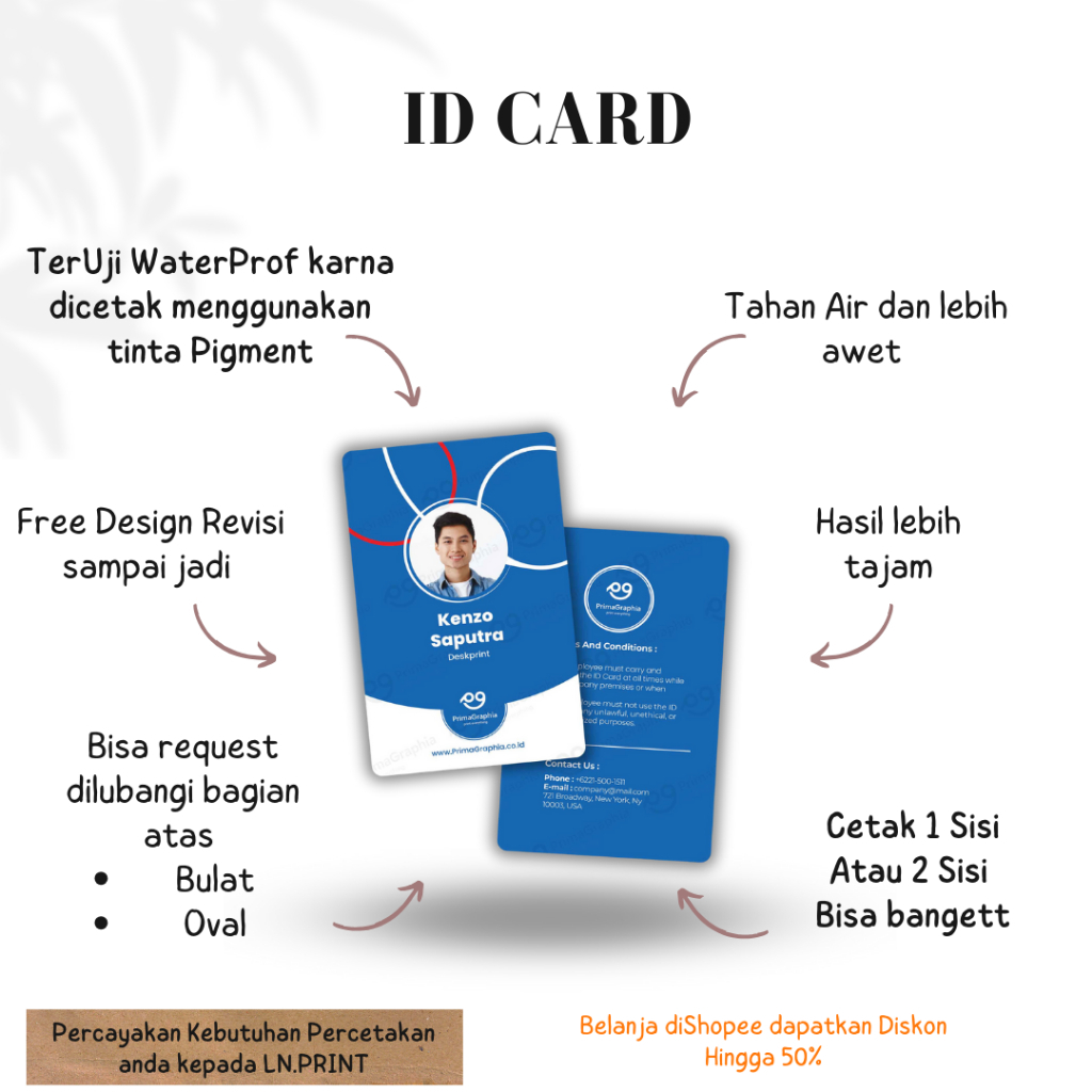 

Cetak Id Card Pvc Premium / Id Card Custom / Cetak Id Card Free Desain