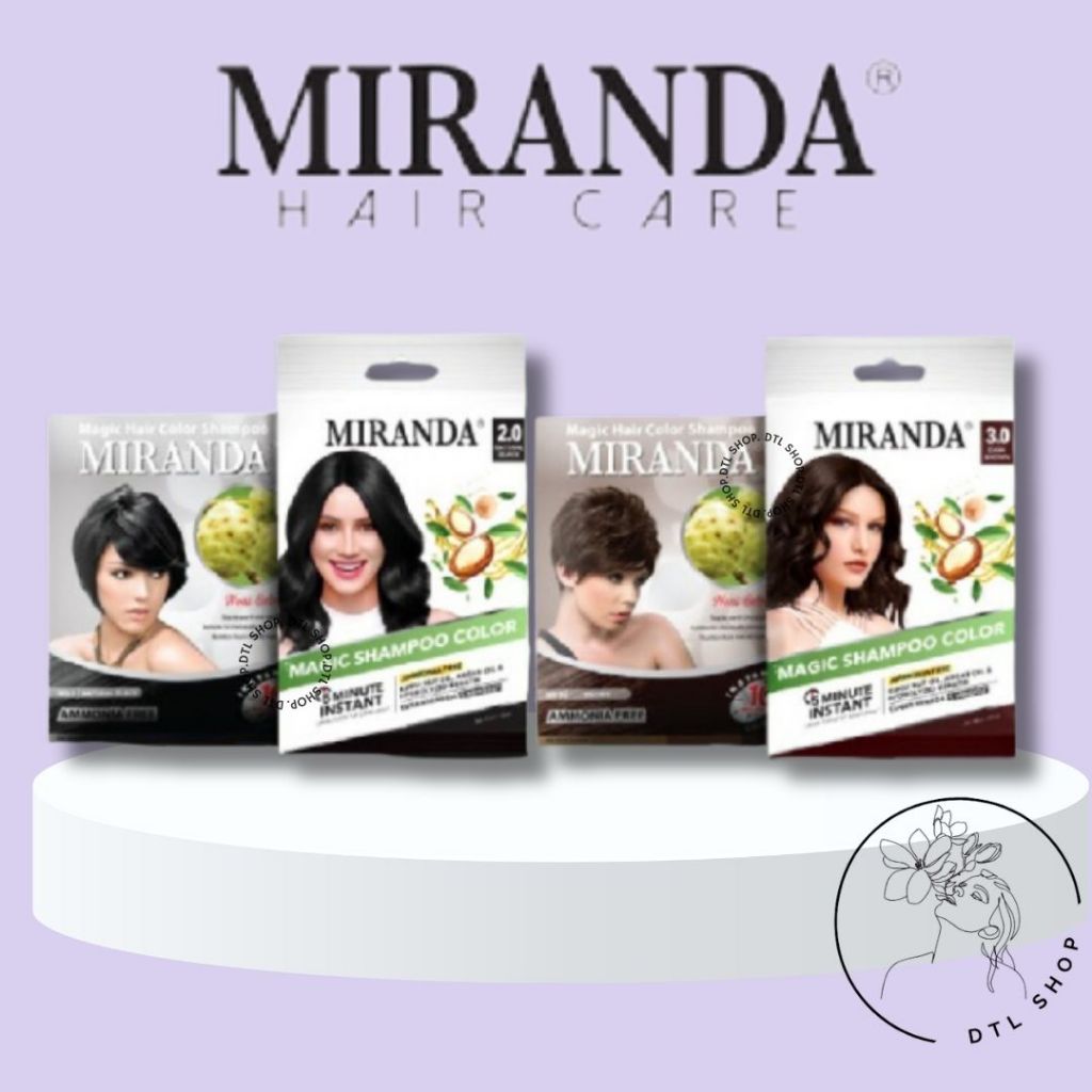 [NEW FORMULA] Miranda Magic Shampoo Color | Sampo Pewarna Rambut / Semir Shampo | Natural Black - Da