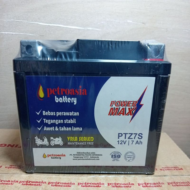 Aki kering power max petroasia PTZ7S 12V 7Ah aki Vario 125./vario150 dll