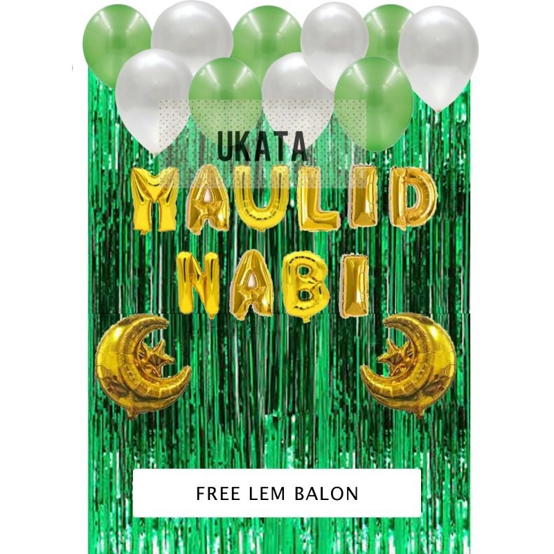 PAKET DEKORASI MAULID NABI 2X2 METER FREE LEM