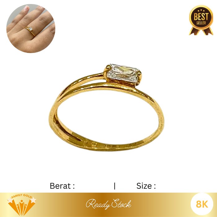 Cincin Emas Kadar 8K Model Lilit Cuse Family Gold