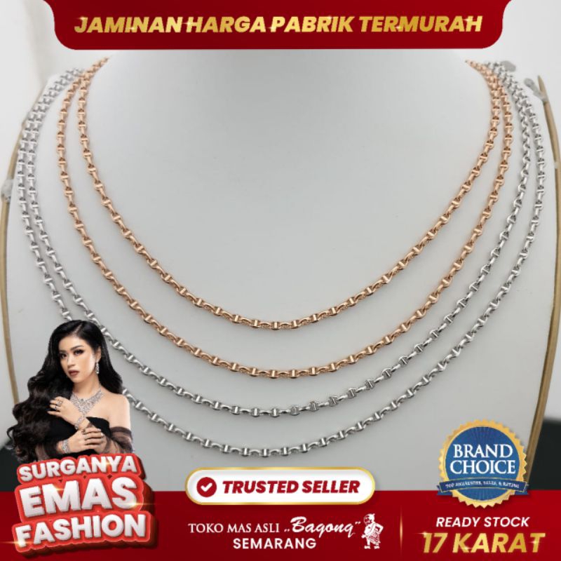 KALUNG FASHION ERME 17K/750-ASLI BAGONG GOLD BAGONG EMAS