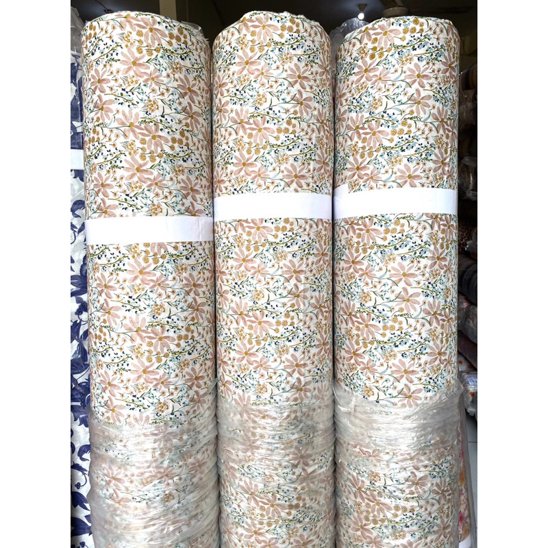 Katun Rayon Motif Bunga Kecil Kecil | Rayon Motif Abstrak | Kain Rayon Meteran