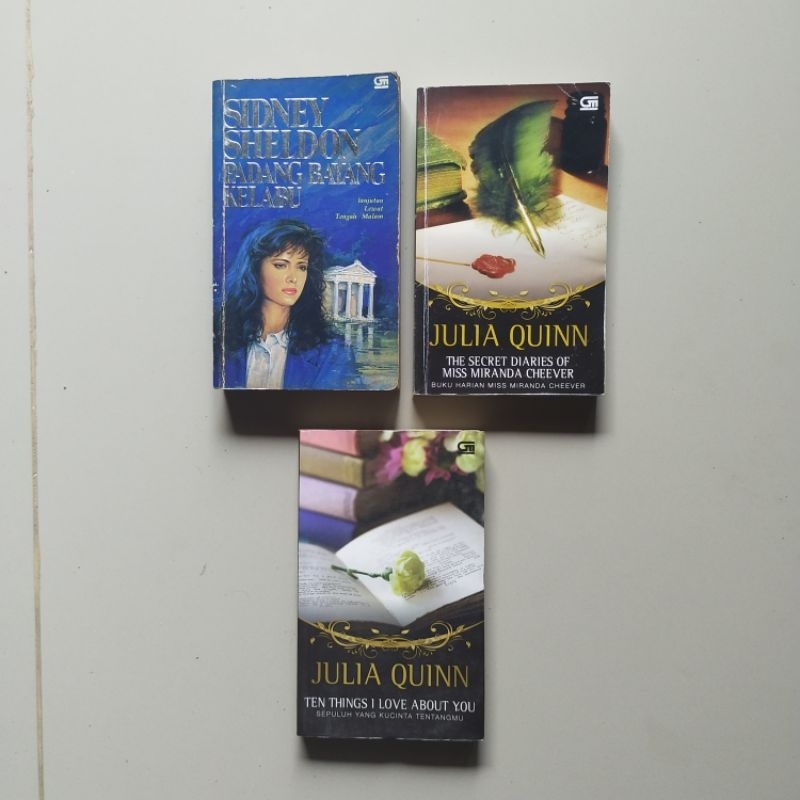 Buku Novel: PADANG BAYANG KELABU, TEN THINGS I LOVE ABOUT YOU & THE SECRET DIARIES OF MISS MIRANDA C