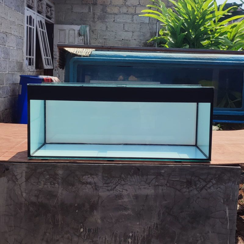 aquarium kaca ukuran 100x40x40 full kaca 8mm full sticker