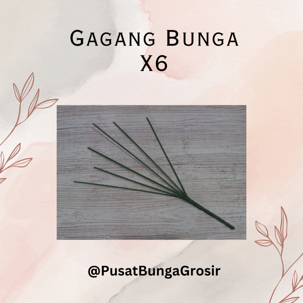 Kawat Bunga Tangkai Bunga Cabang 6 / 1 Lusin