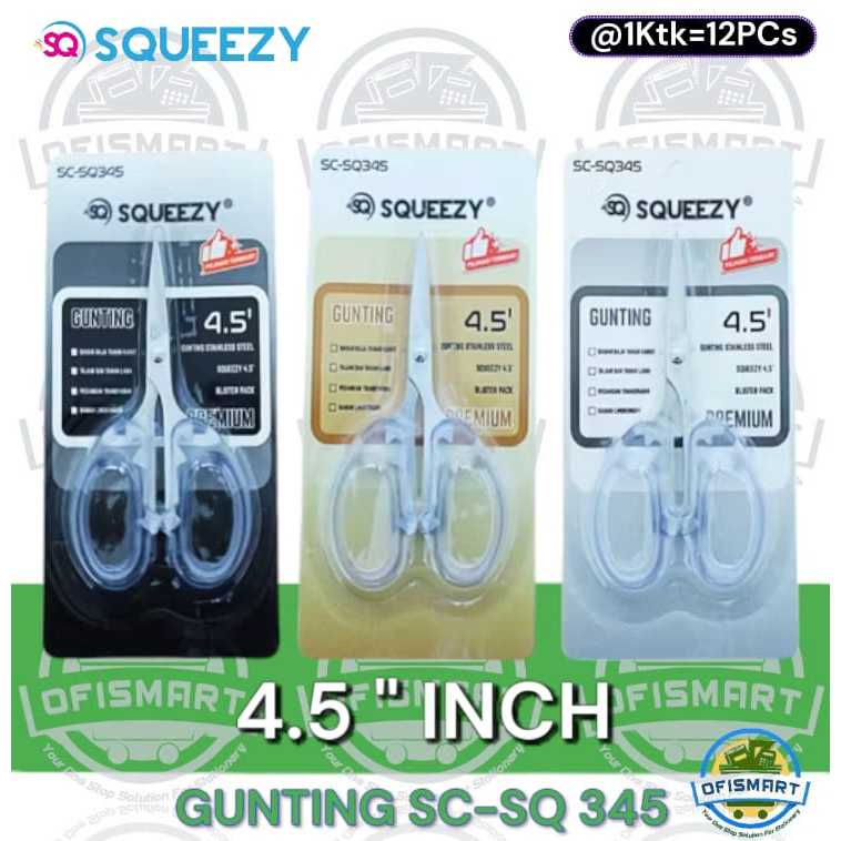 

Squeezy Gunting Scissor 4,5 Inch SC SQ-345 Kecil | @ 1 PCs