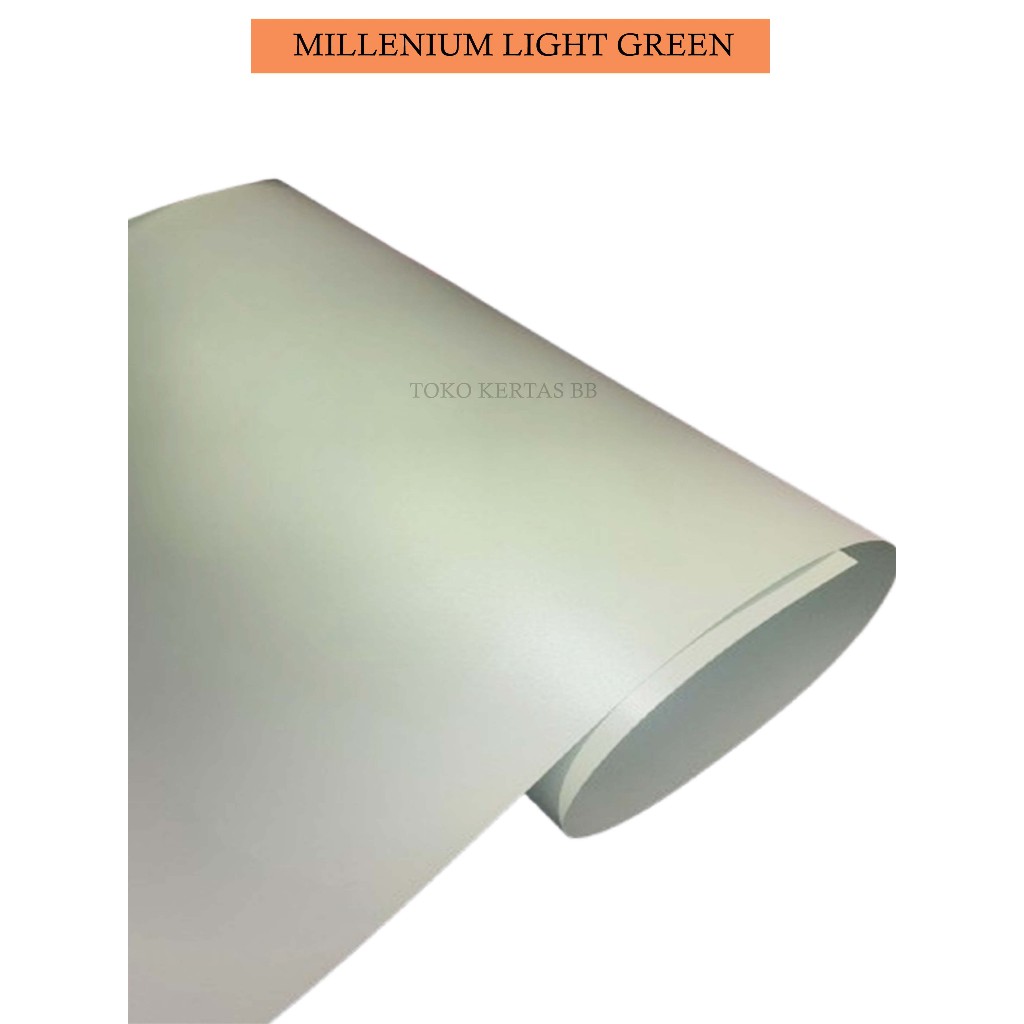 

KERTAS JASMINE / KERTAS MILLENIUM / WARNA LIGHT GREEN 190 - 220 GSM UKURAN 79 X 109 CM , 1 PLANO