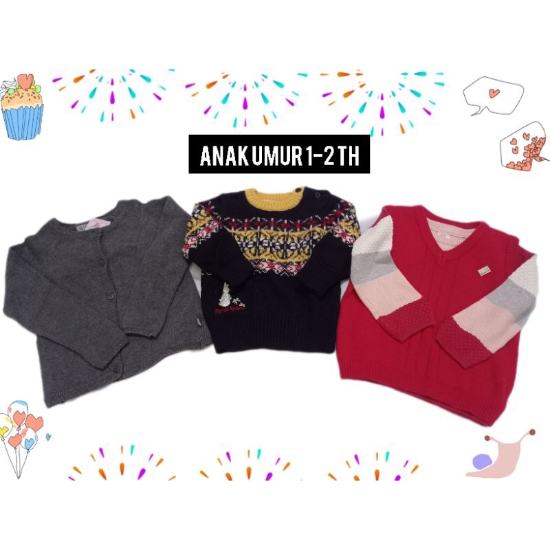 SWEATER / CARDIGAN ANAK RAJUT TEBAL