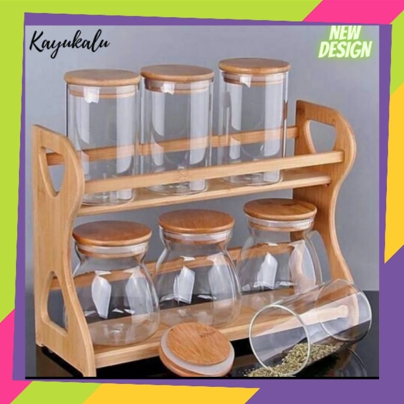 Rak Bumbu Dapur / Rak Bumbu Kayu / Rak Bumbu Susun / Rak Bumbu Dapur Kayu / Rak Bumbu estetik / Rak 