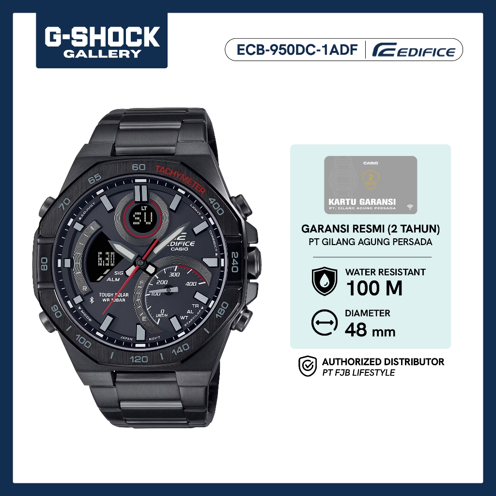 Casio Jam Tangan Pria Edifice Original ECB-950DC-1ADF Analog Digital