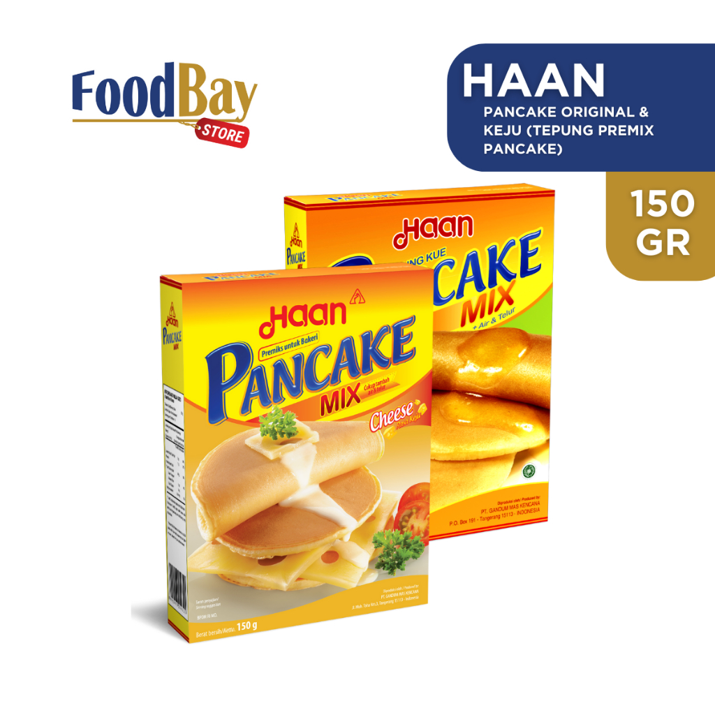 

HAAN Pancake Original dan Keju Tepung Premix Pancake 150 Gr