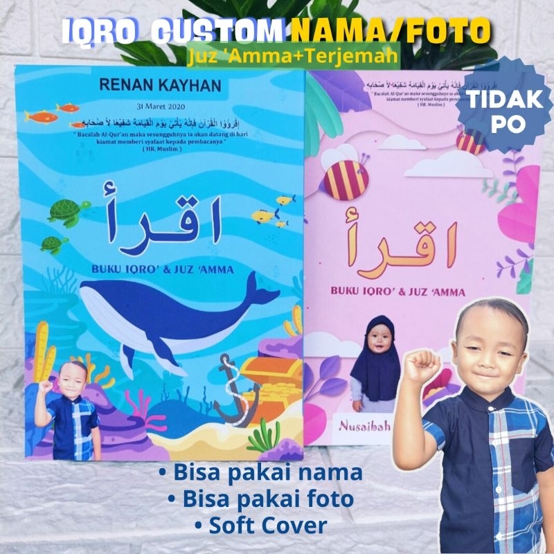 Iqro Anak Custom Nama Berwarna Iqra Plus Juz 'Amma Terjemahan A5