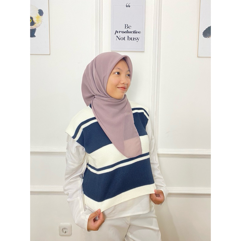 Arlena Vest Sweater Rajut Rompi Atasan Wanita Outer Knit Polo Crop Top Korean Style