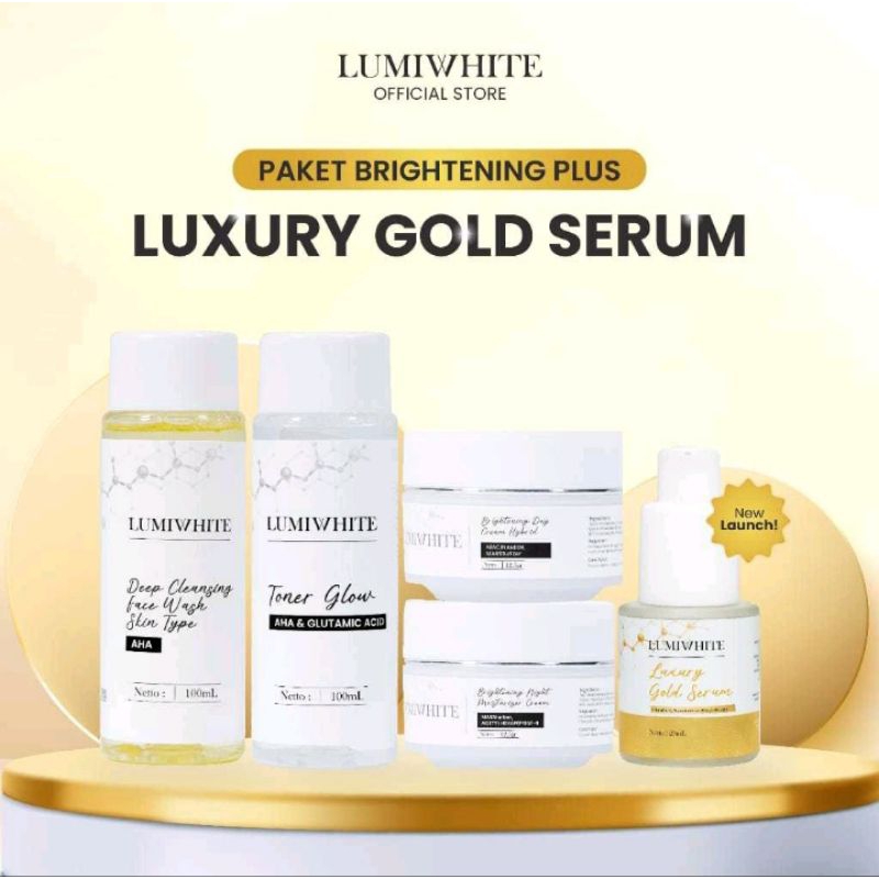 Skincare lumiwhite paket brightening plus luxury gold serum