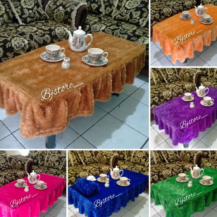 Unggul 1kg 4pcs Taplak Meja Ruang Tamu Rumbai Ukuran 1x5 cm  Taplak Meja Bulu  Taplak Meja Mewah