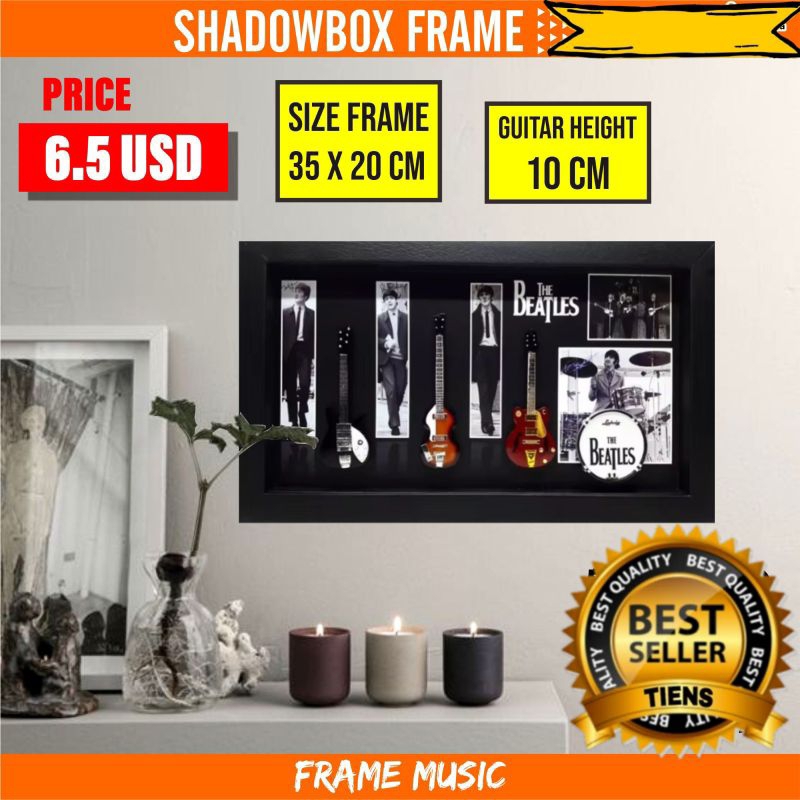hiasan dinding Frame musik the beatles pigura musik the beatles 3D pajangan dinding dekorasi rumah