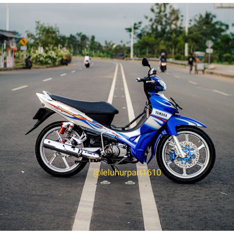 Stiker striping Jupiter Z CW 2005 warna merah, biru, orenge