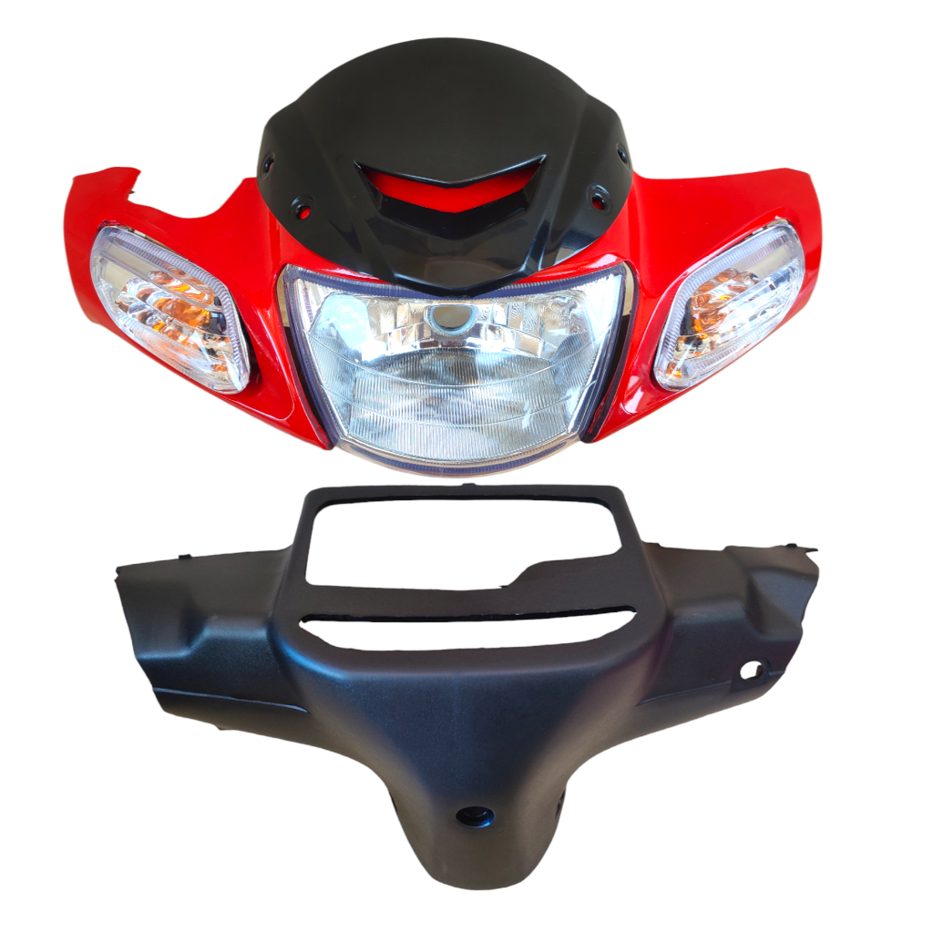 Batok kepala depan belakang yamaha FIZR warna merah set reflektor sein set visor hitam dan bening ba