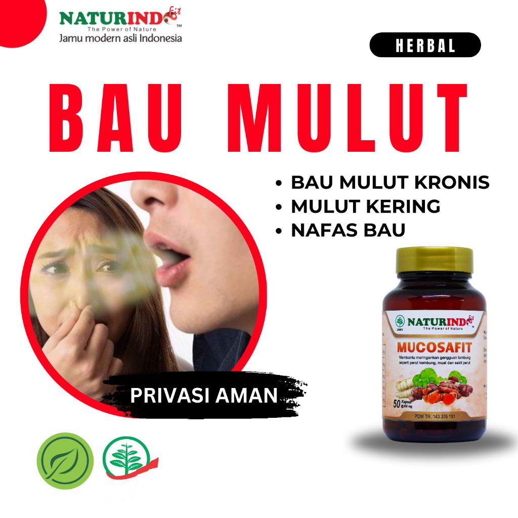MUCOSAFIT Obat Bau Mulut Dan Nafas Permanen Nafas Bau Menahun Naturindo
