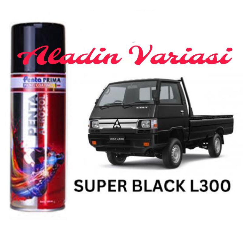 Cat Pilok Hitam Kilap Super Black L300 Penta Cat Semprot Sepeda Motor Mobil 400cc
