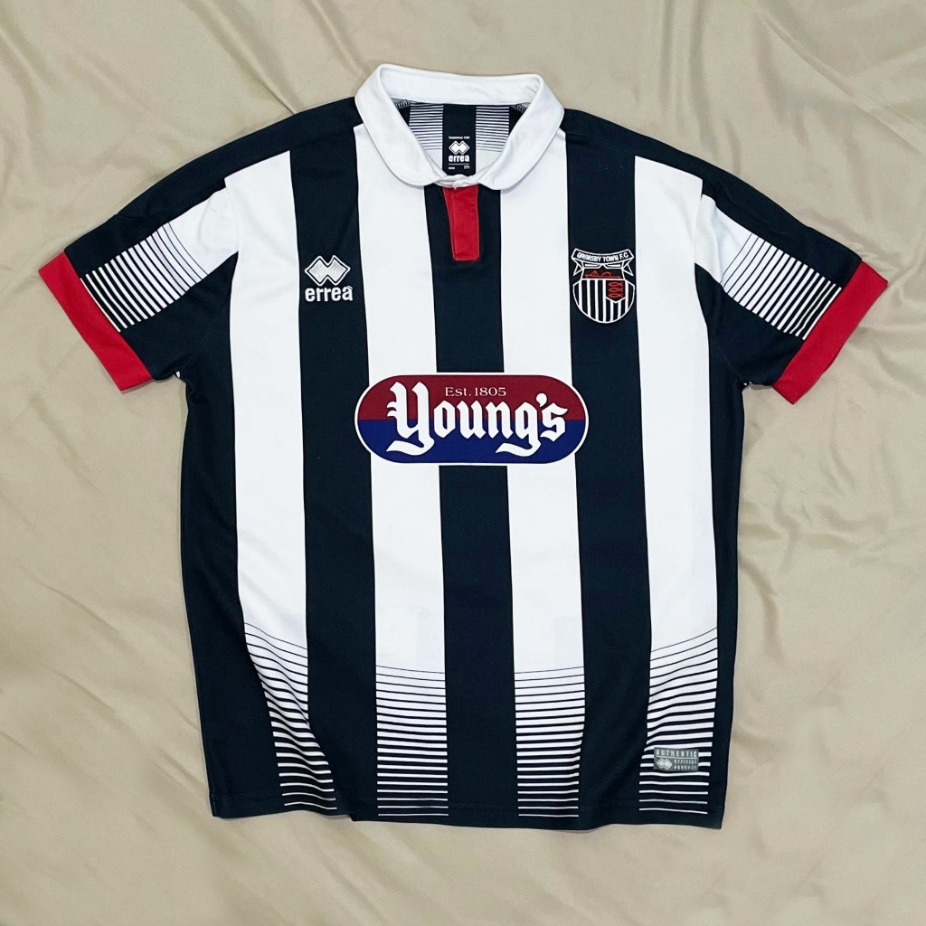 Original Errea Grimsby Town Home Kit 2016 2017 Jersey Bola Vintage