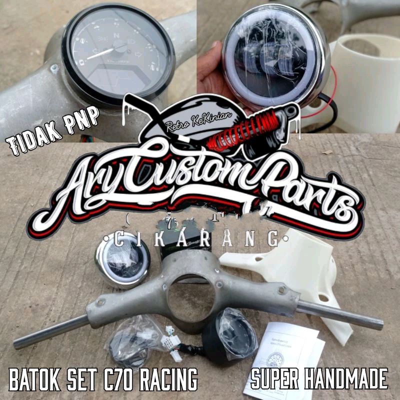 Batok c70 set lampu led dot sae dan speedometer digital babon