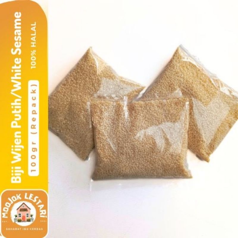 

Biji Wijen 100gr Repack/White Sesame Mentah Halal Bersih Ekonomis