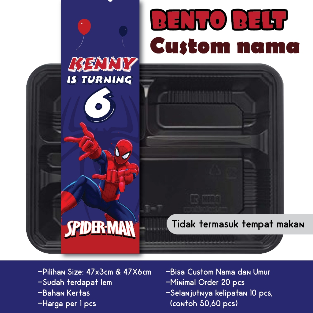 

BENTO BELT SPIDERMAN IRONMAN AVENGERS CAPTAIN AMERICA HULK PAPER BELT AVENGER MARVEL BENTO BELT CUSTOM NAMA ULANG TAHUN HAPPY BIRTHDAY ULTAH HBD KERTAS UCAPAN STIKER SLINGER TEMPELAN NASI KOTAK MAINAN GAMBAR