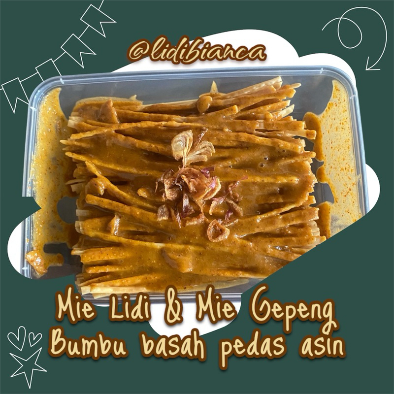 

Mie Gepeng & Mie Lidi kemasan box 500ml bumbu basah