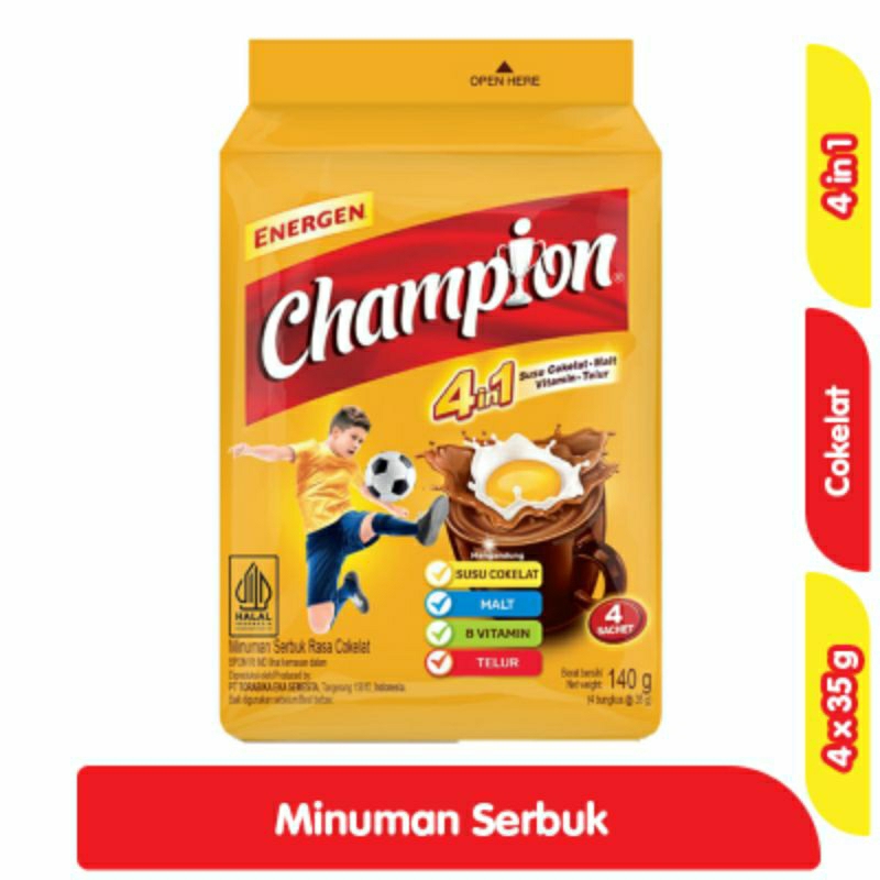 

Energen Champion Minuman Serbuk Cokelat Bag 4 x 35 g