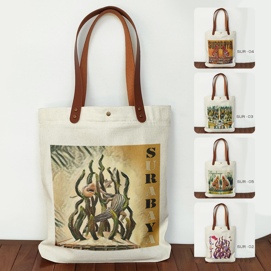 Tote bag Canvas Oleh Oleh Surabaya Tas Souvenir Surabaya